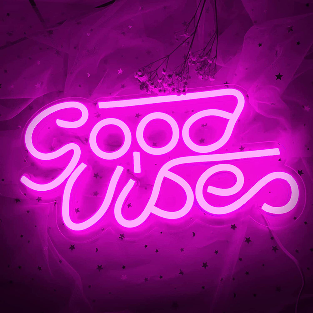 Good Vibes | Large | USB | LED | Neon | Wall Art | Indoor Light