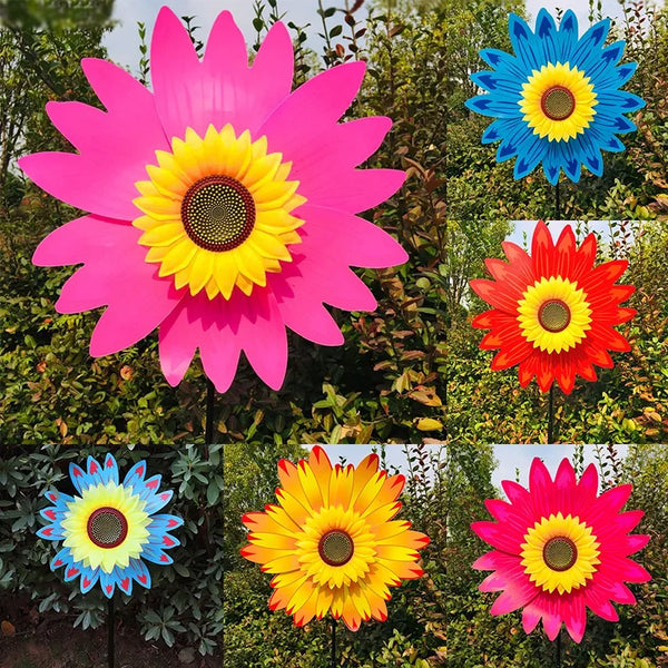 Colorful Sunflower | Acrylic | Wind Spinner | Rotating | Garden Decor
