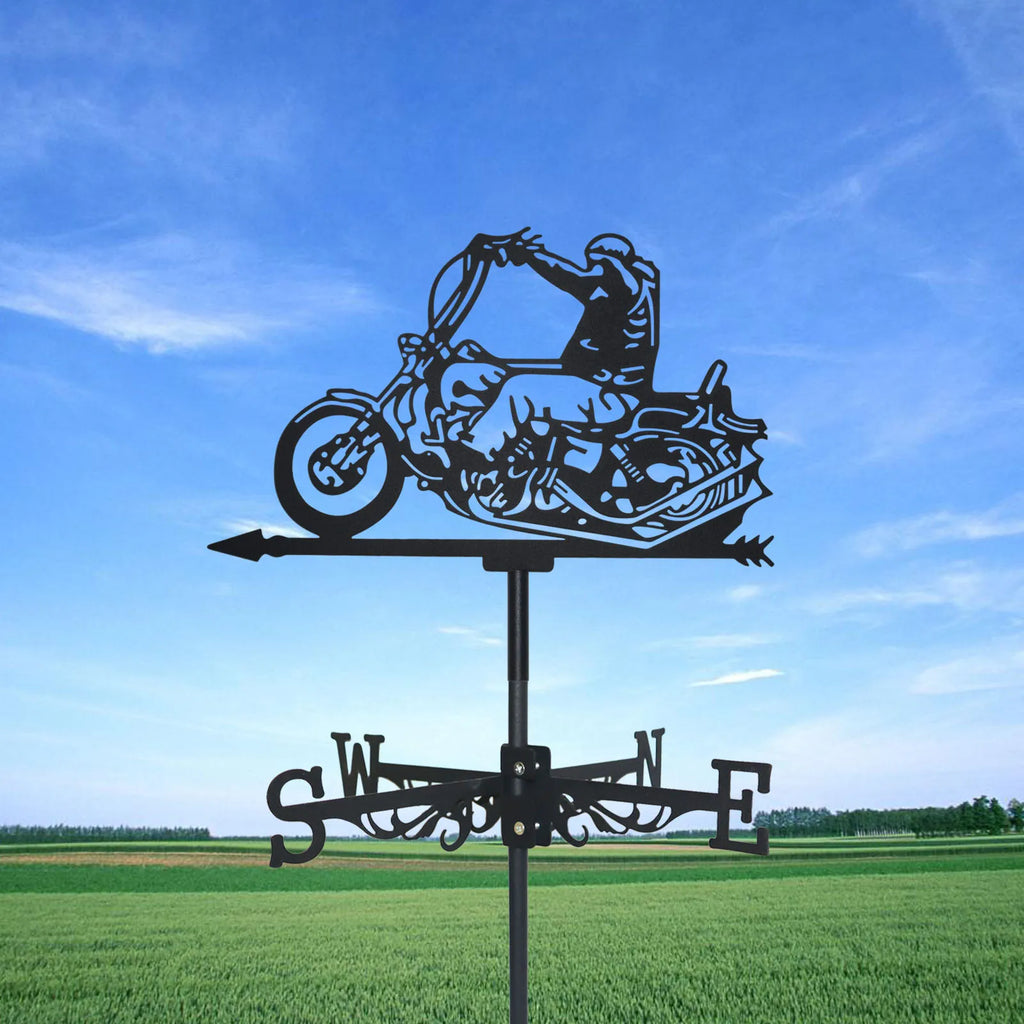 Motorcycle Rider | Metal | Garden | Weathervane | Garden Decor