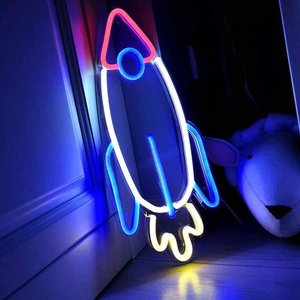 Space Rocket | Large Neon Sign | USB | LED Neon Light | Wall Art | Indoor Light