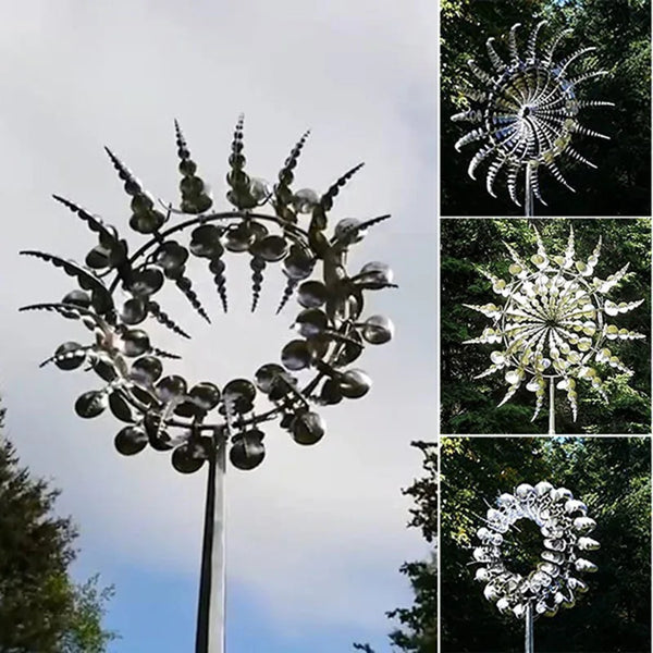 Magical Metal Windmill | 3D Wind Powered Kinetic | Sculpture | Lawn | Spinner